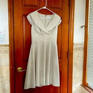 Size 6 Calvin Klein tan, fully lined dress.